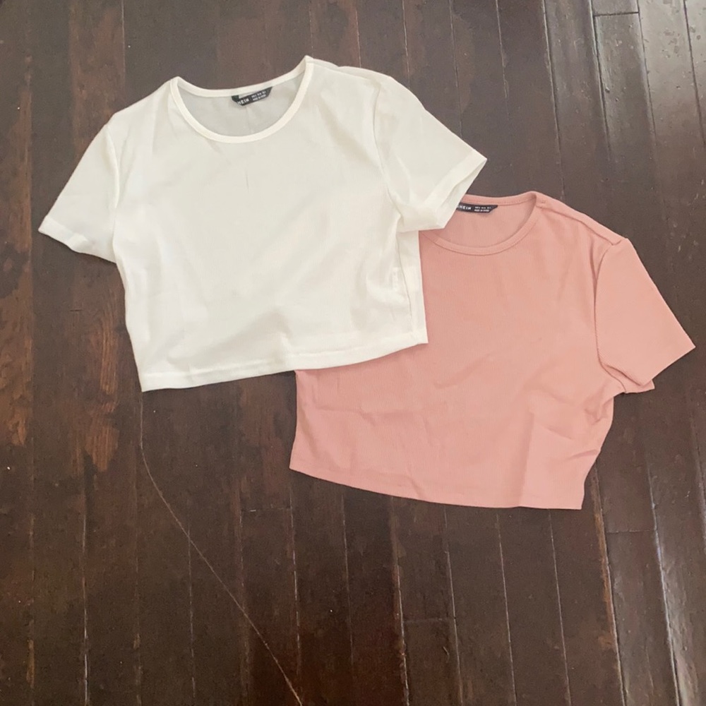 Cropped tees ribbed material | shein